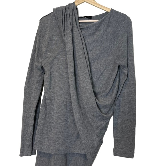 Pietro Brunelli Maternity Gray Asymmetrical Pullover Poncho Like Sweater Size M - Picture 8 of 12